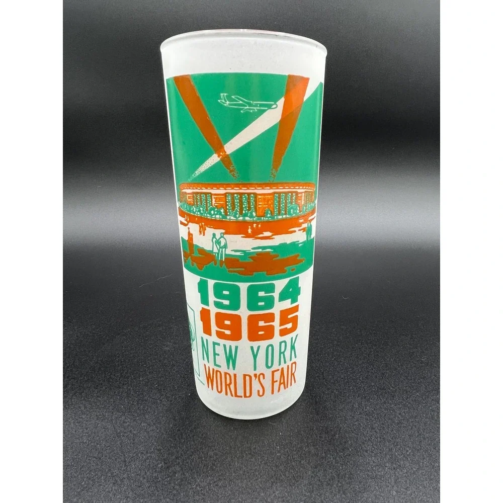1964-65 NY World's Fair Souvenir Glass: Shea Stadium Collectible Barware